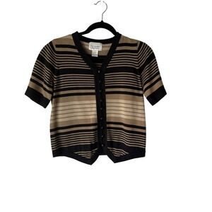 Christopher Banks Vintage Y2k Striped Button Up Cardigan S Whimsigoth Grunge